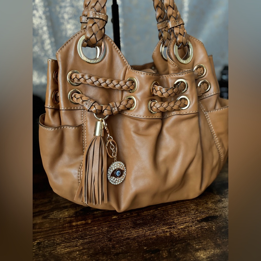 Michael Kors Braided Astor Grommet Satchel EUC - Picture 3 of 14